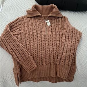 Cozy Brown Cable Knit Sweater